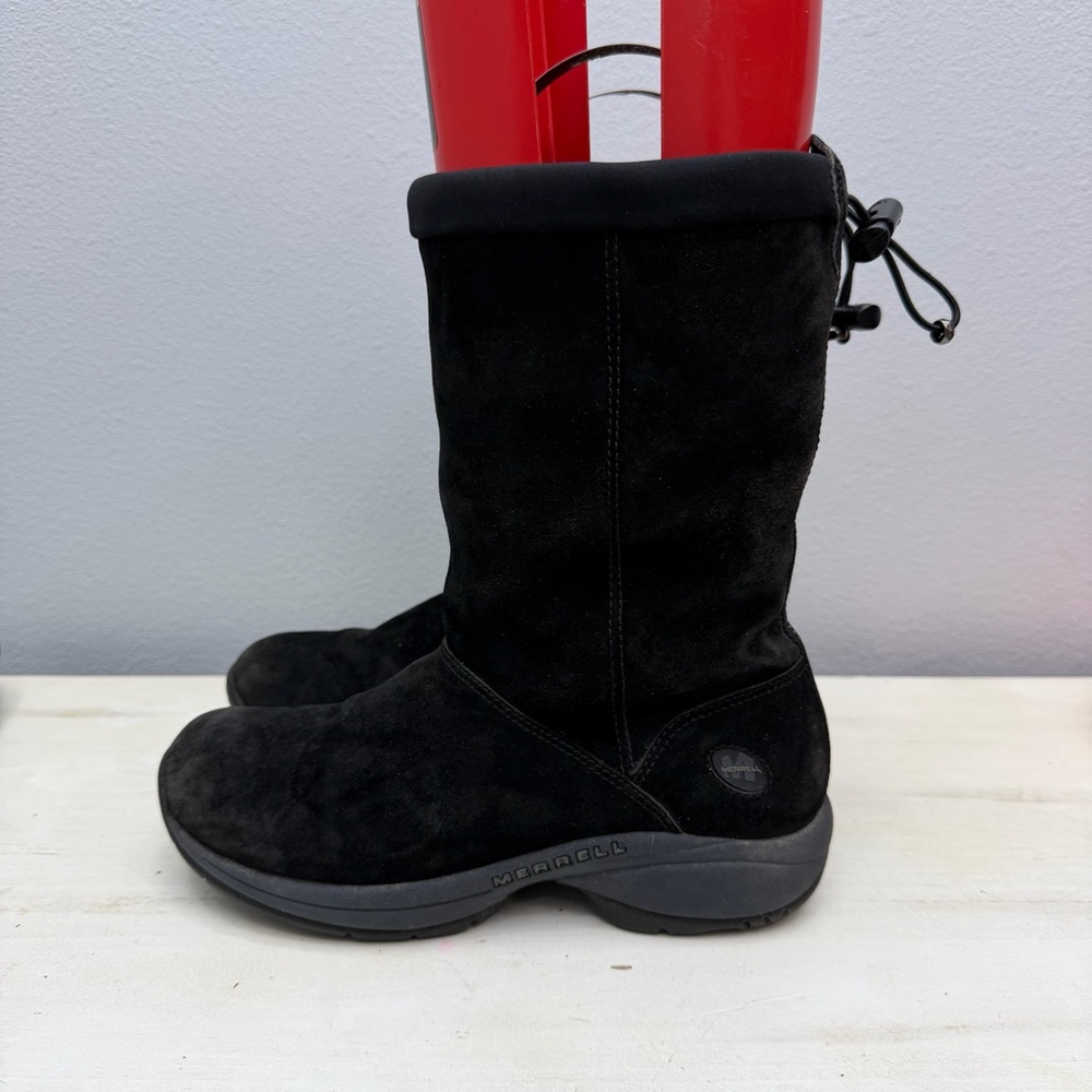 Merrell Black Suede Primo Chill Winter Boots Size 7.5 - Picture 1 of 9